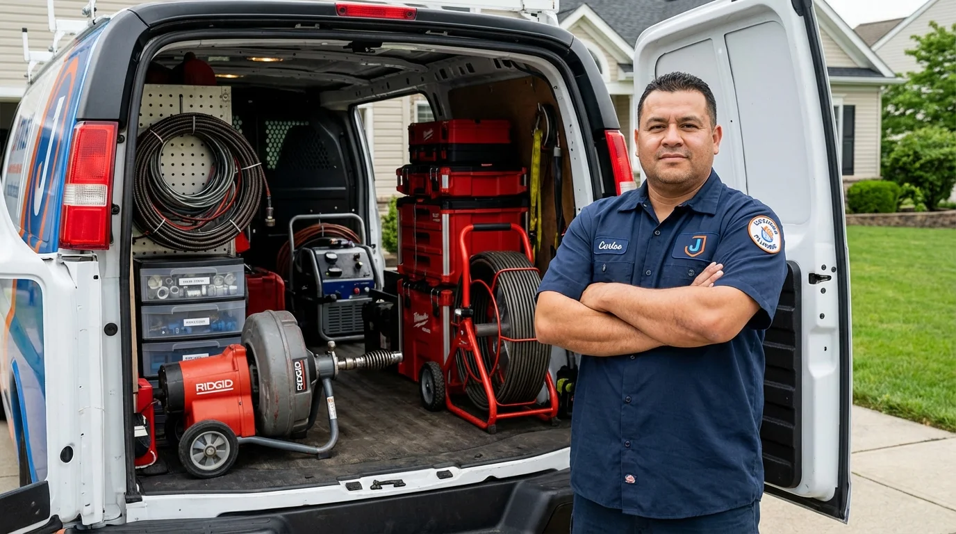 Professional drain cleaning equipment and Johns Plumbing LLC plumber in Ray City